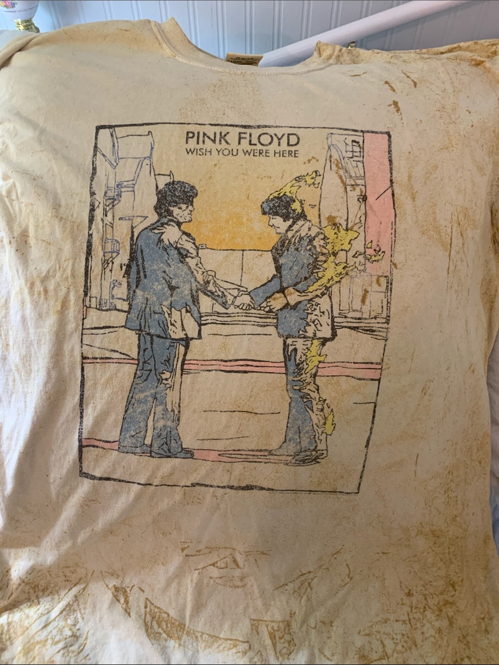 Pink Floyd Wish You Were Here Graphic Tee - Cream, Yellow, Pink